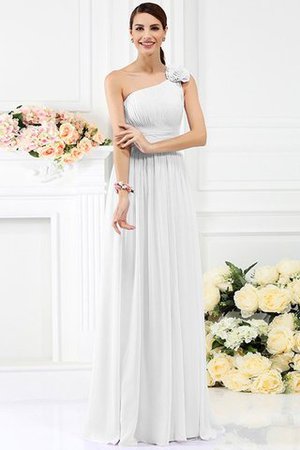 Reißverschluss Chiffon Sittsames Brautjungfernkleid ohne Ärmeln mit Blume - Bild 29