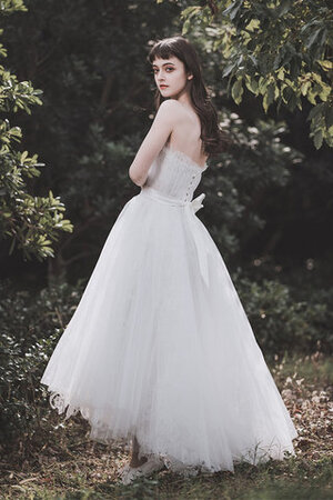 Schön Tüll Satin Romantisches Brautkleid mit Rücken Schnürung - Bild 5