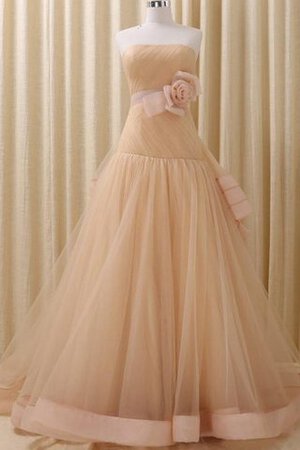 Pick-Ups V-Ausschnitt Duchesse-Linie gesticktes Perlenbesetztes Quinceanera Kleid mit Bordüre - Bild 1