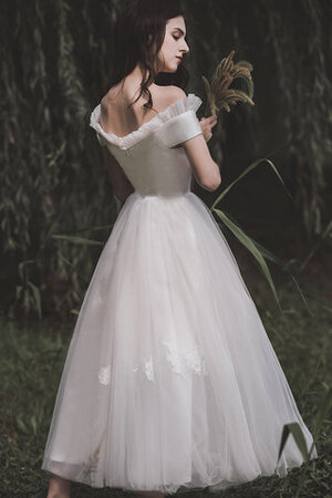 Ehrenvoll Reißverschluss Romantisches Brautkleid aus Tüll mit Applike - Bild 4