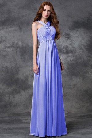 Gerüschtes A Linie Natürliche Taile Prinzessin Brautjungfernkleid mit Reißverschluss - Bild 16