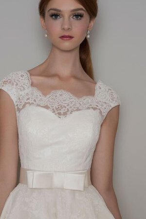A-Line Quadrat Ausschnitt schlichtes prächtiges Brautkleid mit Plissierungen mit Knöpfen - Bild 4