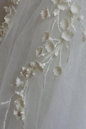 Tüll Perlenbesetztes vorn kurz hinten lang kurzes schlichtes Brautkleid mit Applikation - Bild 5