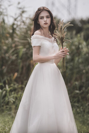 Ehrenvoll Reißverschluss Romantisches Brautkleid aus Tüll mit Applike - Bild 3