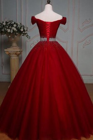 Natürliche Taile schulterfrei Duchesse-Linie Tüll Quinceanera Kleid aus Organza mit Bordüre - Bild 2