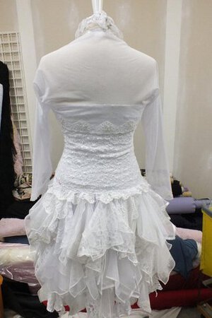 Spitze Herz-Ausschnitt trägerlos legeres Brautkleid mit Jacke mit Rüschen - Bild 4