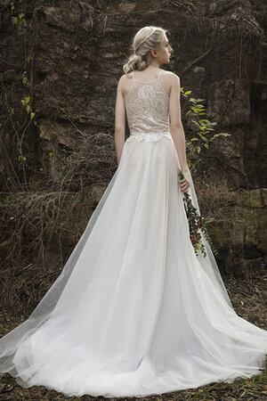 Exquisit Pompöse Schlichtes Brautkleid ohne Ärmeln mit Blume - Bild 3