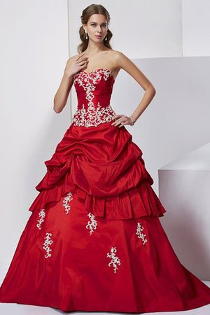 Ärmelloses Duchesse-Linie Herz-Ausschnitt Sittsames Quinceanera Kleid mit Applike - Bild 1