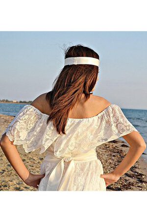 Strand Ärmellos Empire Taille schlichtes Brautkleid mit Schleife mit Gürtel - Bild 2