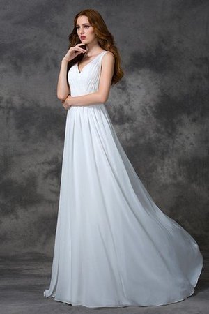 Robe de mariée naturel formelle de princesse manche nulle ligne a - Photo 4