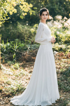 Wunderschönen Garten Schlichtes Anständiges Brautkleid mit Natürlicher Taille - Bild 3