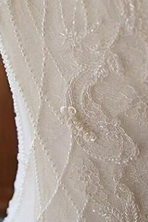 Perlenbesetztes Bateau Etui Meerjungfrau Brautkleid mit Reißverschluss mit Applike - Bild 3