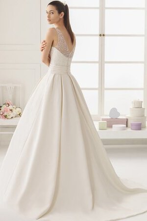A linie Ärmelloses modisches konservatives Brautkleid mit durchsichtiger Rücken aus Spitze - Bild 3