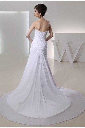 Plissiertes Trägerlos Modisches Brautkleid mit Rücken Schnürung ohne Ärmeln - Bild 2
