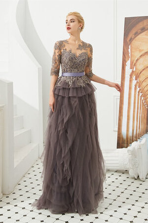 Ewiges Exquisit Tüll Ballkleid mit Juwel Ausschnitt mit Schleife - Bild 1