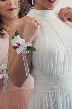 Aufregend Strand Ärmellos Brautkleid aus Tüll mit Falte Mieder - Bild 3