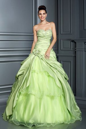 Taft Herz-Ausschnitt Duchesse-Linie Bodenlanges Quinceanera Kleid mit Empire Taille - Bild 1