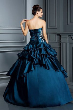 Duchesse-Linie Ärmelloses Taft Sittsames Quinceanera Kleid mit Rücken Schnürung - Bild 2