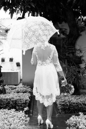 V-Ausschnitt Spitze Reißverschluss Ärmellos informelles romantisches Brautkleid - Bild 6