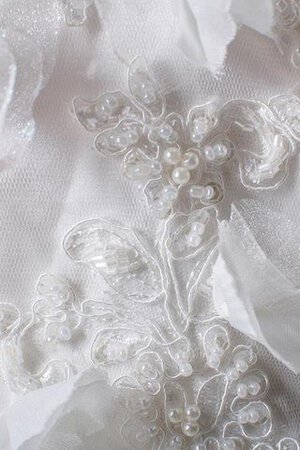 Duchesse-Linie Perlenbesetztes langes bodenlanges Brautkleid mit Bordüre mit Applike - Bild 3