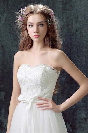 Einzigartig Ärmelloses Bescheidenes Brautkleid mit Bordüre mit Reißverschluss - Bild 5