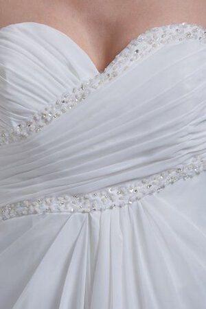 Chiffon a linie Herz-Ausschnitt langes glamouröses Brautkleid mit Plissierungen - Bild 2