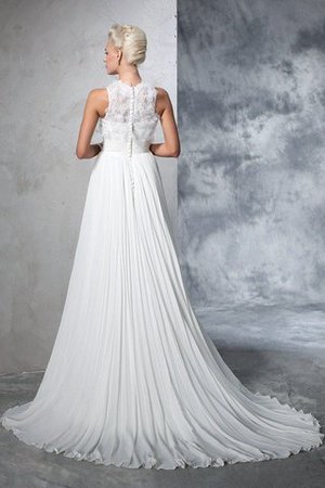 A-Line Hoher Ausschnitt Chiffon Extravagantes Brautkleid ohne Ärmeln - Bild 2