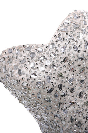 Duchesse-Linie Tüll Strand langes Quinceanera Kleid mit Kristall aus elastischer Satin - Bild 3