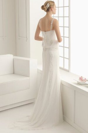 Tiefe Taile attraktives langes informelles Brautkleid mit Applike mit Sweep zug - Bild 3