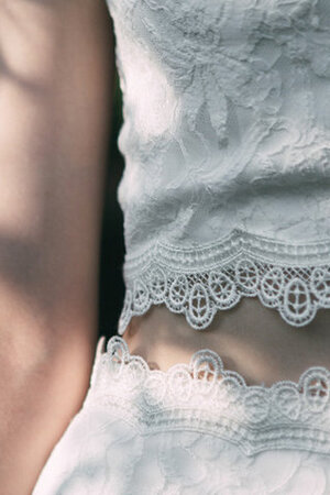 Exquisit A-Line Dehnbarer Satin Brautkleid mit Bordüre mit Kurzen Ärmeln - Bild 8