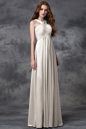 Gerüschtes A Linie Natürliche Taile Prinzessin Brautjungfernkleid mit Reißverschluss - Bild 19