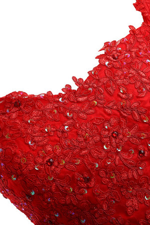 Kurze Ärmeln Herz-Ausschnitt Paillette Dom romantisches Abendkleid mit Kristall - Bild 3
