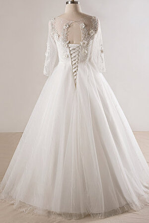 Prinzessin Besondere V-Ausschnitt Romantisches Brautkleid aus Satin - Bild 2