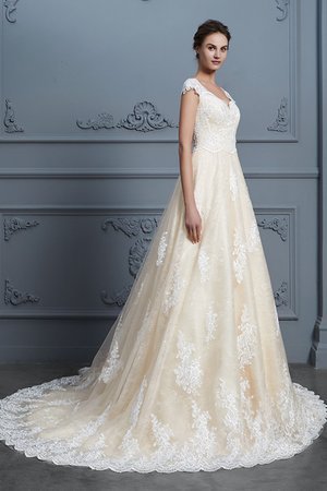 Duchesse-Linie Auffällig Formelles Elegantes Brautkleid mit Offenen Rücken - Bild 5