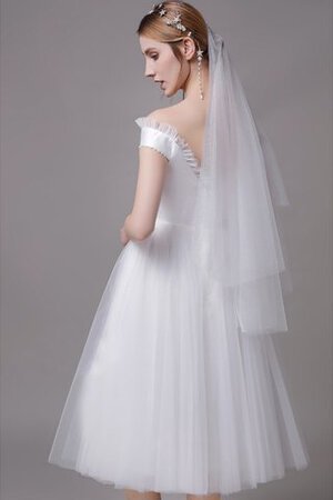 Reißverschluss Fabelhaft A-Line Kurzes Brautkleid mit Knöpfen - Bild 2