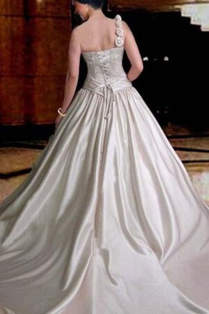 Spitze Duchesse-Linie Satin rückenfreies bodenlanges Quinceanera Kleid mit Bordüre - Bild 2