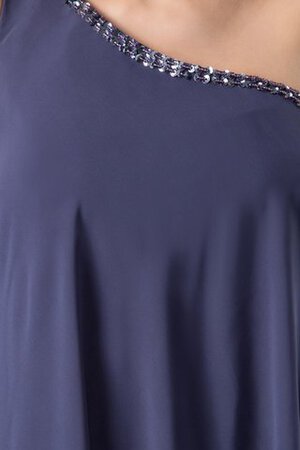 Perlenbesetztes Chiffon drapiertes Ein Schulter knielanges Cocktailkleid - Bild 4