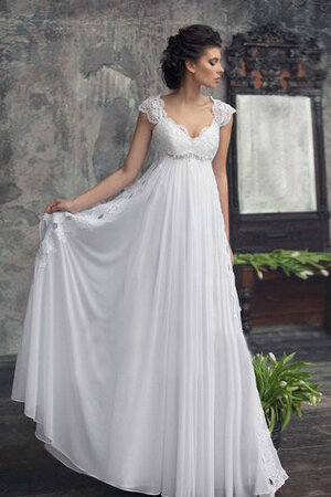Robe de mariée avec perle énergique a-ligne larges bretelles romantique - Photo 1