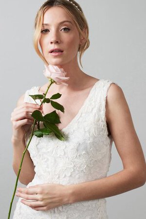 Etui Ärmelloses plissiertes knielanges prächtiges Brautkleid mit Applike - Bild 4