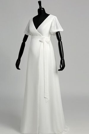 Chiffon kurze Ärmeln romantisches stilvolles glamouröses Brautkleid mit Rüschen - Bild 4