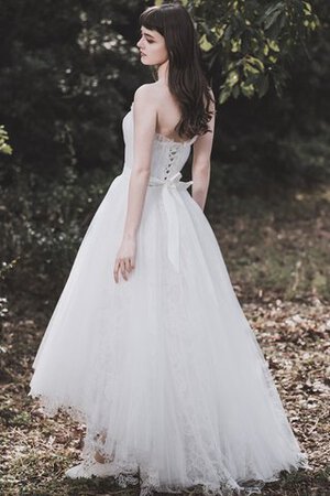 Schön Tüll Satin Romantisches Brautkleid mit Rücken Schnürung - Bild 3