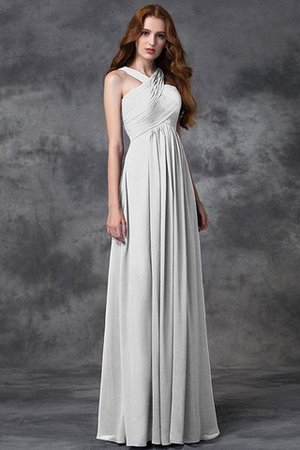 Gerüschtes A Linie Natürliche Taile Prinzessin Brautjungfernkleid mit Reißverschluss - Bild 29