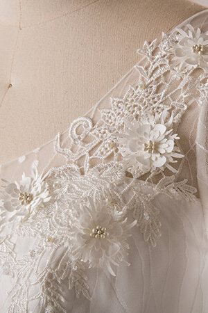Prinzessin Besondere V-Ausschnitt Romantisches Brautkleid aus Satin - Bild 5