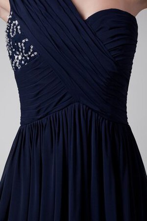 Ein Schulter A-Line Chiffon bodenlanges Abendkleid mit Kristall - Bild 6