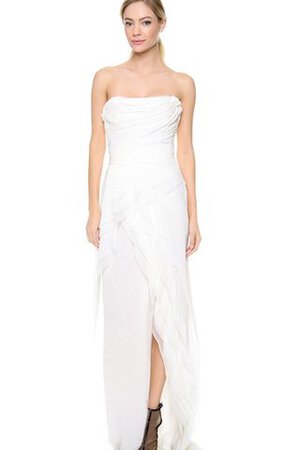 Strand Reißverschluss trägerlos plissiertes Brautkleid mit Empire Tailler mit vorne Schlitz - Bild 1