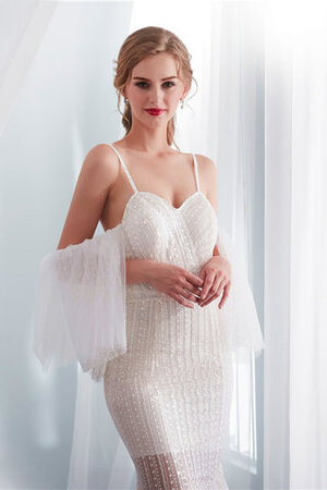 Schön Bodenlanges Modisches Brautkleid mit Herz-Ausschnitt mit Perlen - Bild 6