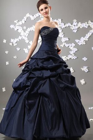 Pick up trägerlos Taft Perlenbesetztes Quinceanera Kleid mit Rüschen - Bild 1
