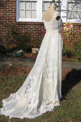 Ewiges Empire Taille Reißverschluss A-Line bodenlanges Brautkleid mit Blume - Bild 2