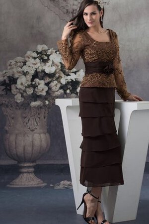 Perlenbesetztes luxus romantisches knöchellanges Abendkleid mit Applikation aus Chiffon - Bild 4