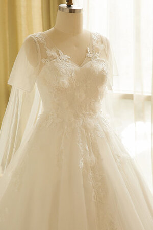 Schlussverkauf Spitze Tüll Brautkleid mit Applike mit Rücken Schnürung - Bild 8
